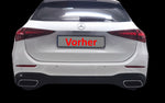 Auspuffblende Abdeckung ABS Satz für Mercedes Benz C-Klasse W206 S206 Schwarz - STW-Solutions