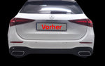 Auspuffblende Abdeckung ABS Satz für Mercedes Benz C-Klasse W206 S206 Schwarz - STW-Solutions