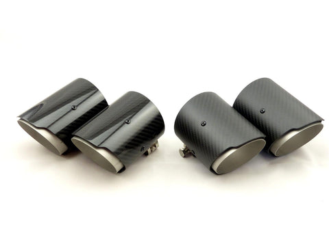 Carbon matt / glänzend Auspuffblenden Endrohre für BMW M3 M4 - 90mm
