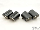 Carbon matt / glänzend Auspuffblende Endrohr UNIVERSAL 67mm KURZ - STW-Solutions