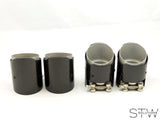 Carbon matt / glänzend Auspuffblende Endrohr UNIVERSAL 67mm KURZ - STW-Solutions