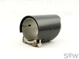 Carbon matt / glänzend Auspuffblende Endrohr UNIVERSAL 67mm KURZ - STW-Solutions