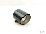 Carbon matt / glänzend Auspuffblende Endrohr UNIVERSAL 67mm KURZ - STW-Solutions
