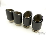 Carbon matt / glänzend Auspuffblende Endrohr exhaust tips für REMUS BULL-X 64mm