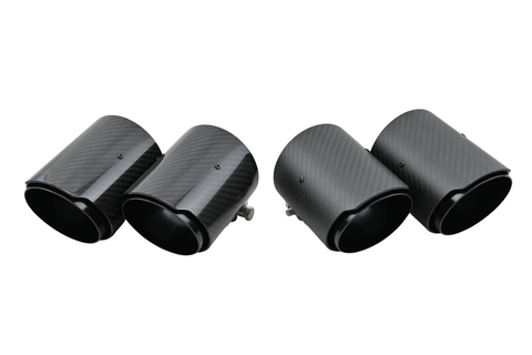 Carbon matt / glänzend Auspuffblenden Endrohre für BMW Fx 140i 240i mit Perf. ESD schwarz