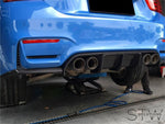 Carbon Diffusor Heckdiffusor Auspuffblende 3-teilig für BMW M3 F80 + M4 F82 F83 - STW-Solutions