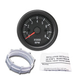 Drehzahlmesser 8000 U/min 12V Retro-Look schwarz Turbo 52mm Rundinstrument
