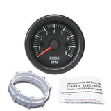 Drehzahlmesser 8000 U/min 12V Retro-Look schwarz Turbo 52mm Rundinstrument