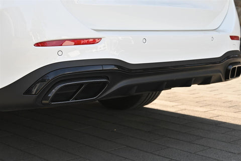 Auspuffblende Abdeckung Satz für Mercedes Benz C-Klasse W206 S206 Carbon-Look - STW-Solutions
