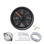 Ladedruckanzeige 2bar 12V Retro-Look schwarz Turbo 52mm Rundinstrument - STW-Solutions