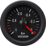 Unterdruckanzeige Vakuum -1 Bar 12V Retro-Look schwarz Turbo 52mm Rundinstrument - STW-Solutions
