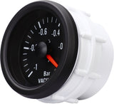 Unterdruckanzeige Vakuum -1 Bar 12V Retro-Look schwarz Turbo 52mm Rundinstrument - STW-Solutions