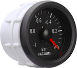 Unterdruckanzeige Vakuum -1 Bar 12V Retro-Look schwarz Turbo 52mm Rundinstrument - STW-Solutions
