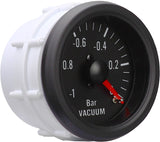 Unterdruckanzeige Vakuum -1 Bar 12V Retro-Look schwarz Turbo 52mm Rundinstrument - STW-Solutions
