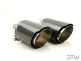 Carbon matt / glänzend Auspuffblende Endrohr exhaust tips UNIVERSAL 64mm - STW-Solutions