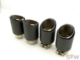 Carbon matt / glänzend Auspuffblende Endrohr exhaust tips UNIVERSAL 64mm - STW-Solutions